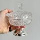 Antique sugar bowl in glass and lightweight metal