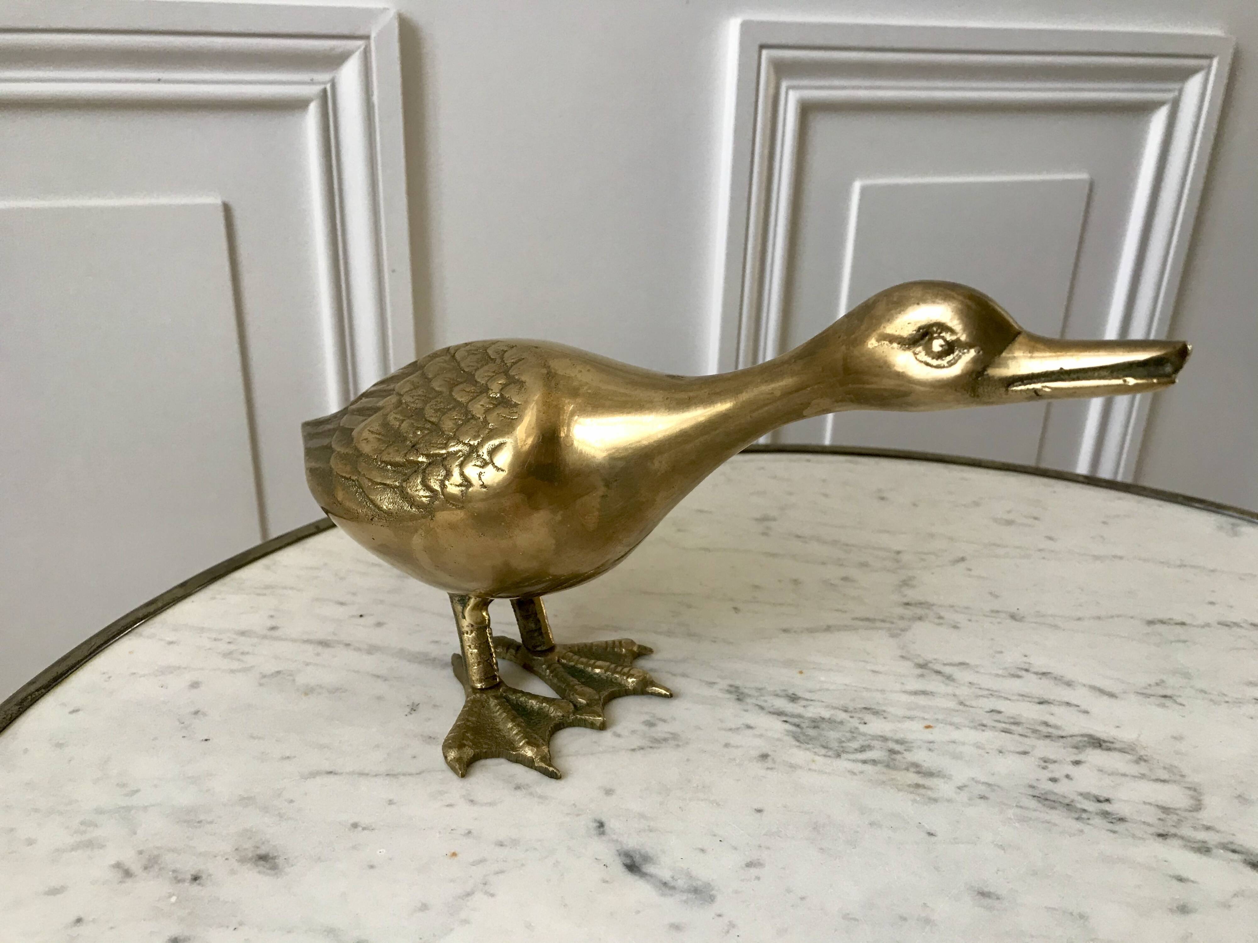 Brass animal large duck 1950s