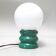 Lampe boule sur pied vert années 70