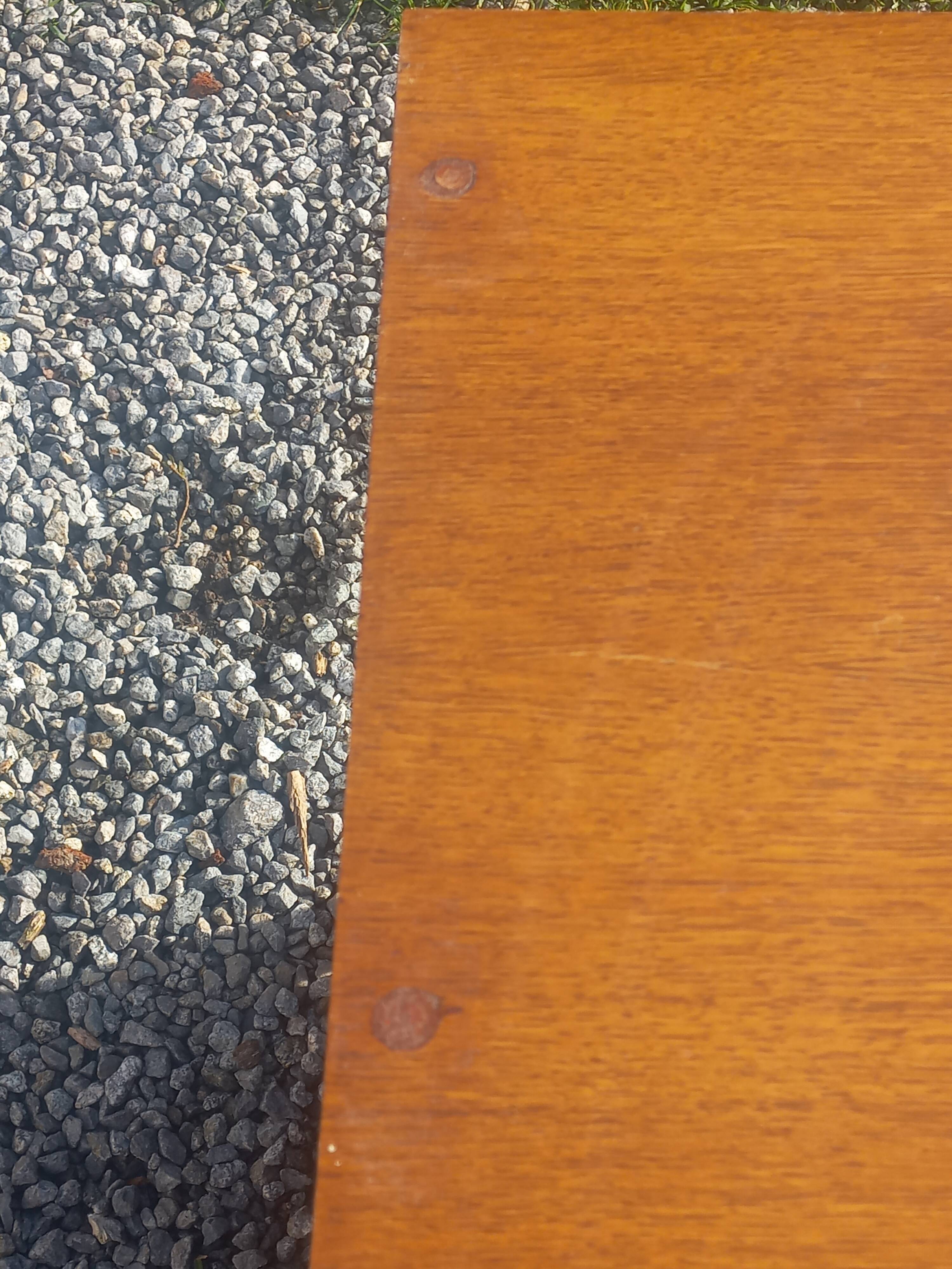 Vintage oak sideboard with splayed legs from the 1950s.