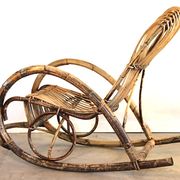 Rocking chair in bamboo and rattan, 1950