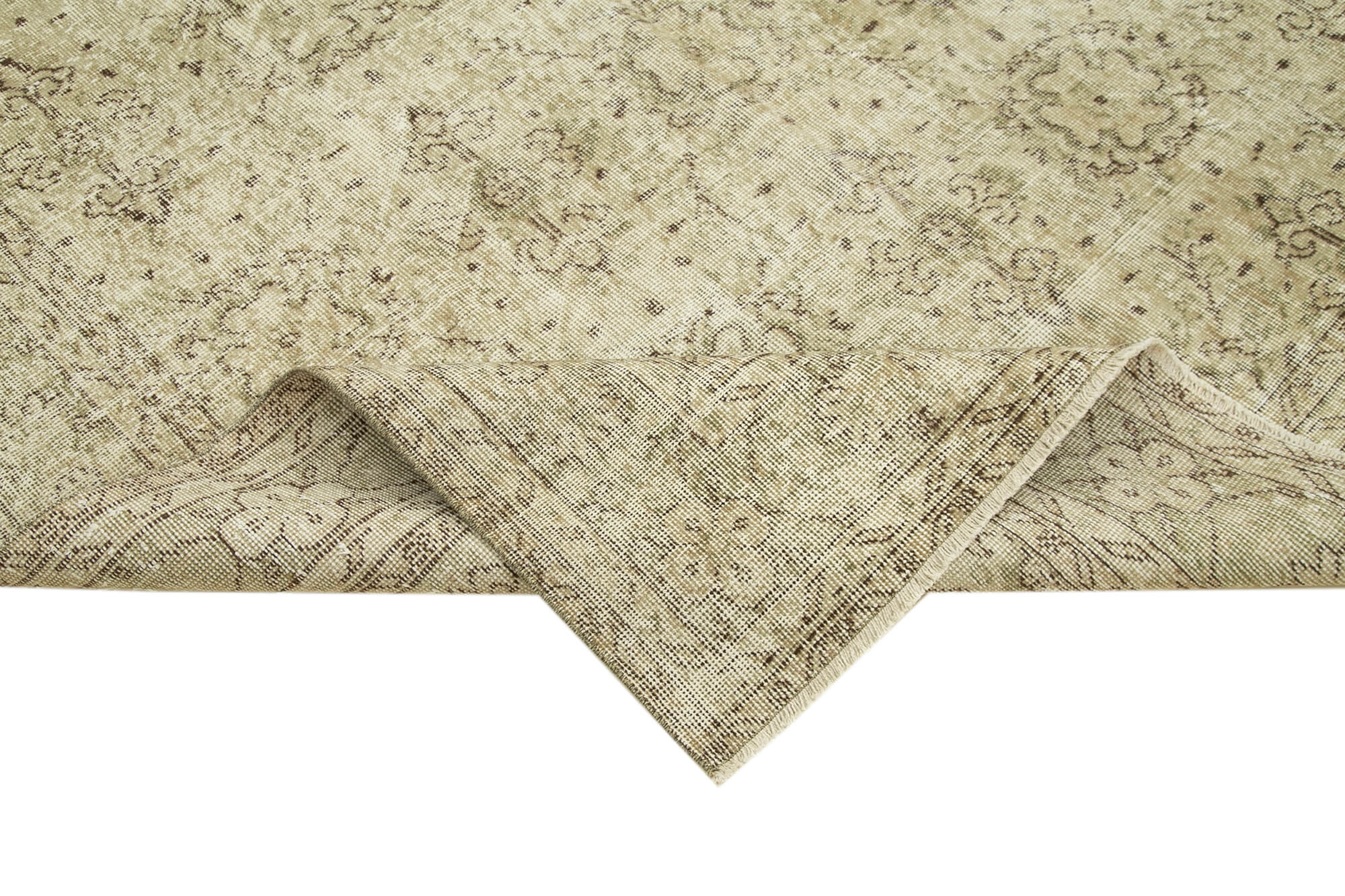 Hand-knotted one-of-a-kind turkish beige carpet 198 cm x 294 cm