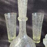 Set of bubble glassware from Biot – carafe, glasses, and ice bucket – 1960s