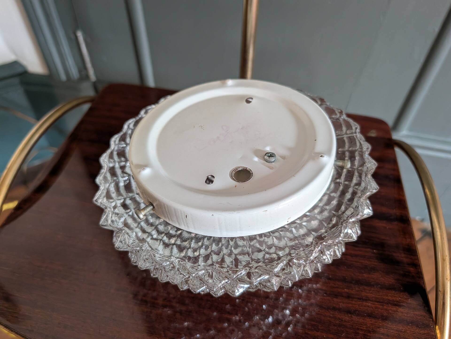 Vintage moulded glass wall light / ceiling light
