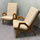 Paire de fauteuils par Jan Vaněk, années 1940, entièrement restaurés, Tchécoslovaquie