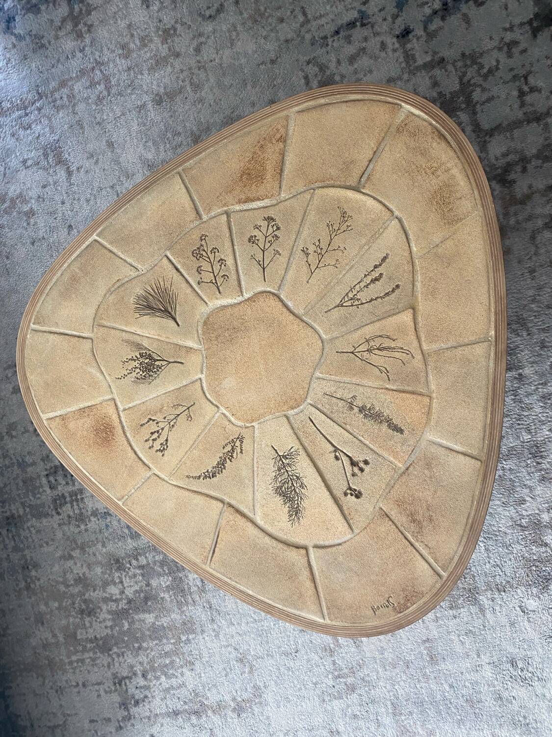 Vintage coffee table signed Barrois