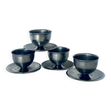 4 vintage stainless steel egg cups at 18%