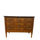 Louis XVI style marquetry commode – black and white marble top