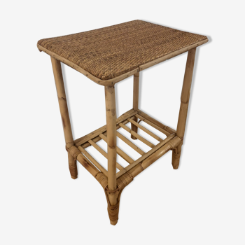 Rattan side table