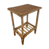 Rattan side table