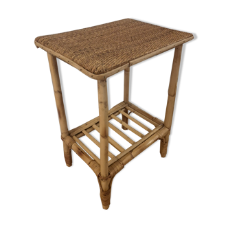 Rattan side table