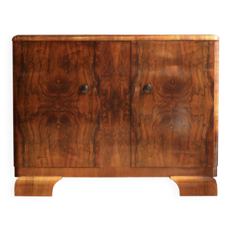 Art Deco walnut burl sideboard