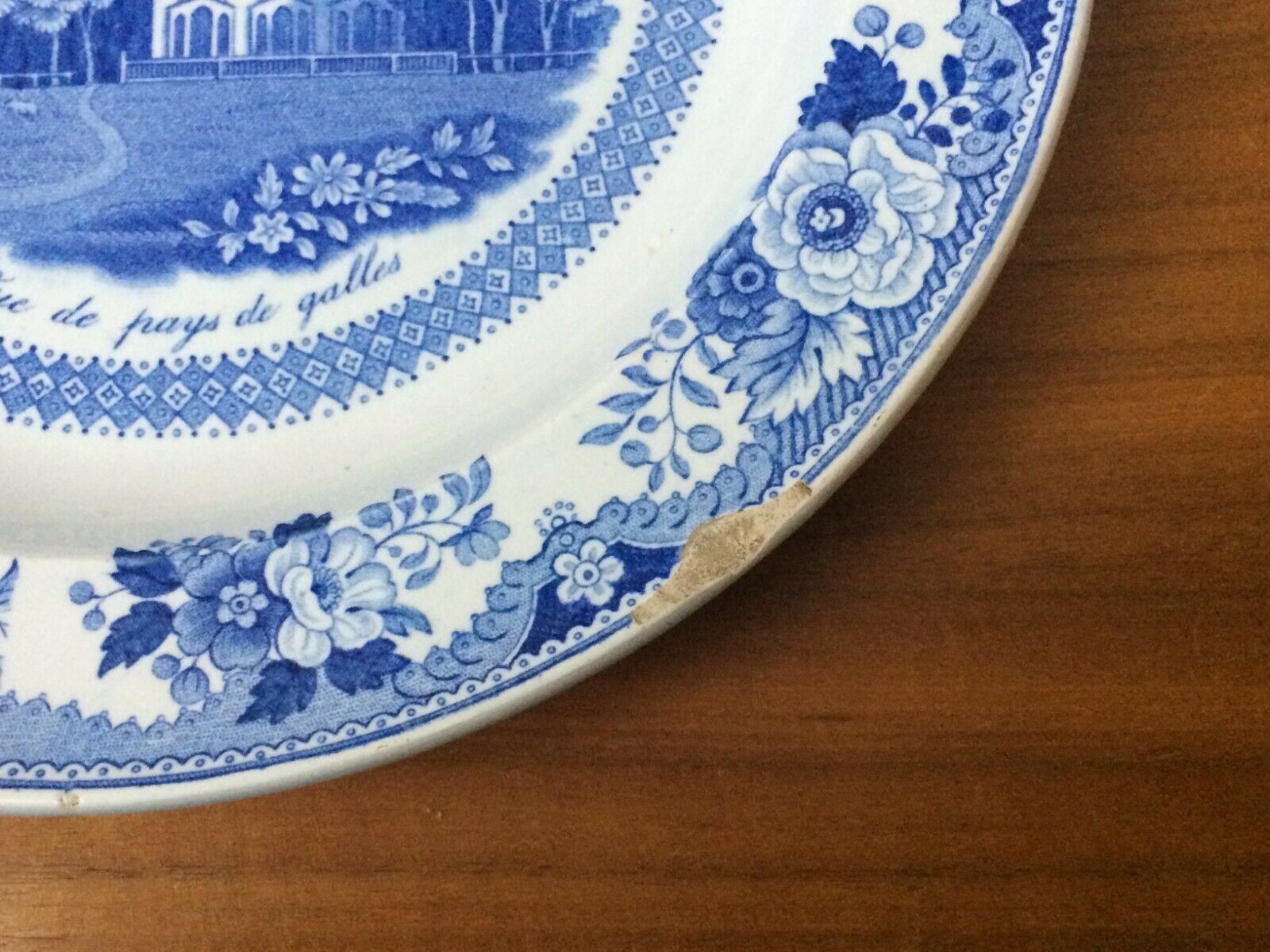 Gien earthenware plate seen from Wales