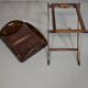 Victorian foldable serving / butler's tray / side table