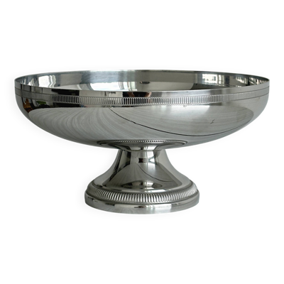 Coupe sur pied en métal inox argenté