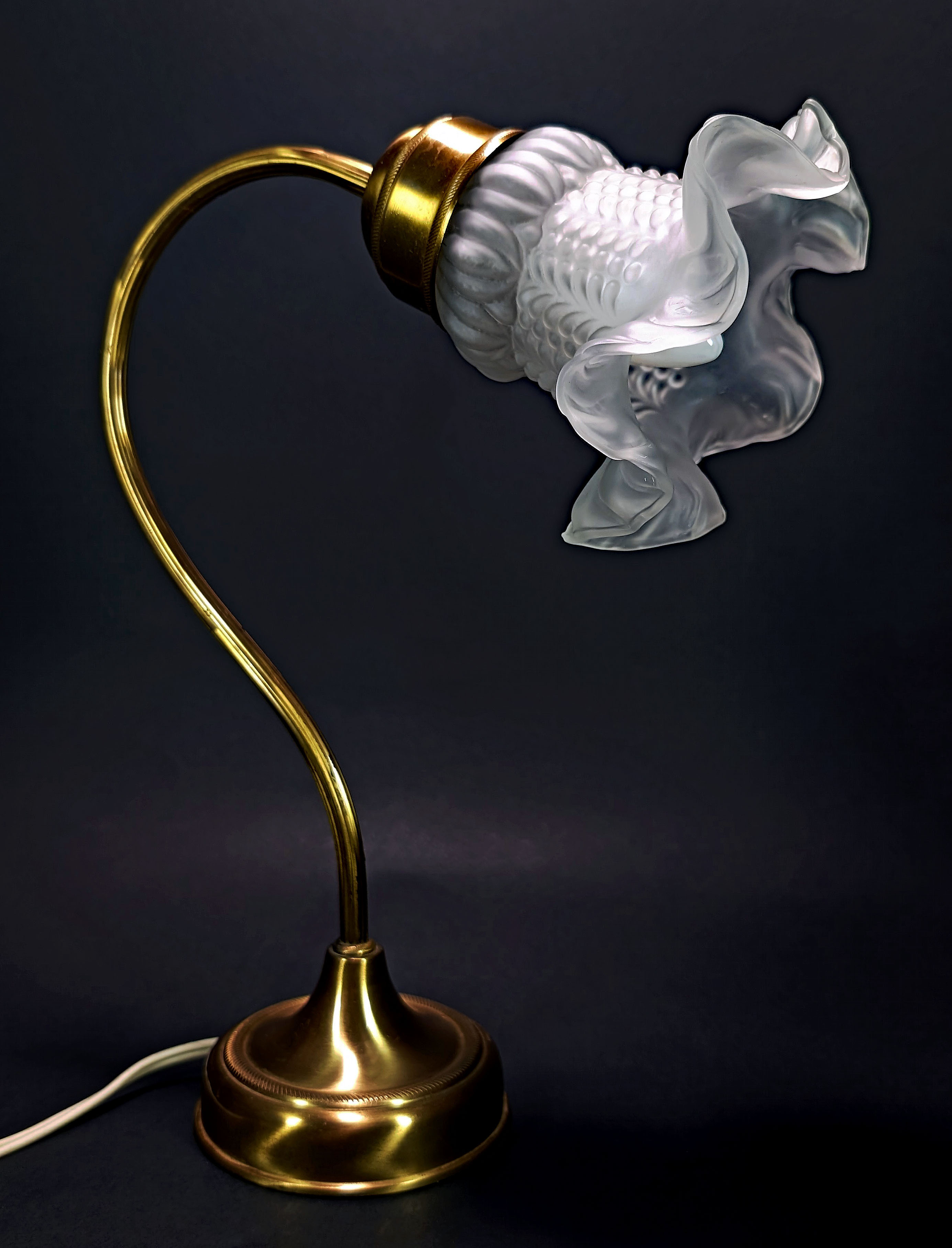 Art Nouveau swan neck table lamp