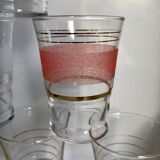 ensemble de 6 verres à eau granité colorés années 1960