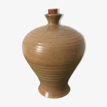Sandstone cylinder. cork stopper. beautiful shades of browns. unknown signature.