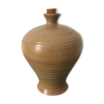 Sandstone cylinder. cork stopper. beautiful shades of browns. unknown signature.