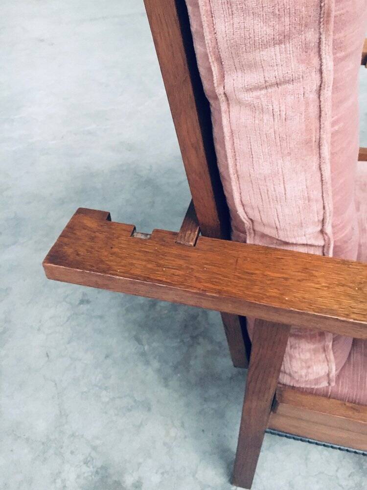 Dutch Art Deco Modernist Reclining Grand Armchair, Netherlands, 1920s