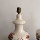 Antique Pair of Ceramic Floral Bulbous Lamps Shabby Chic
