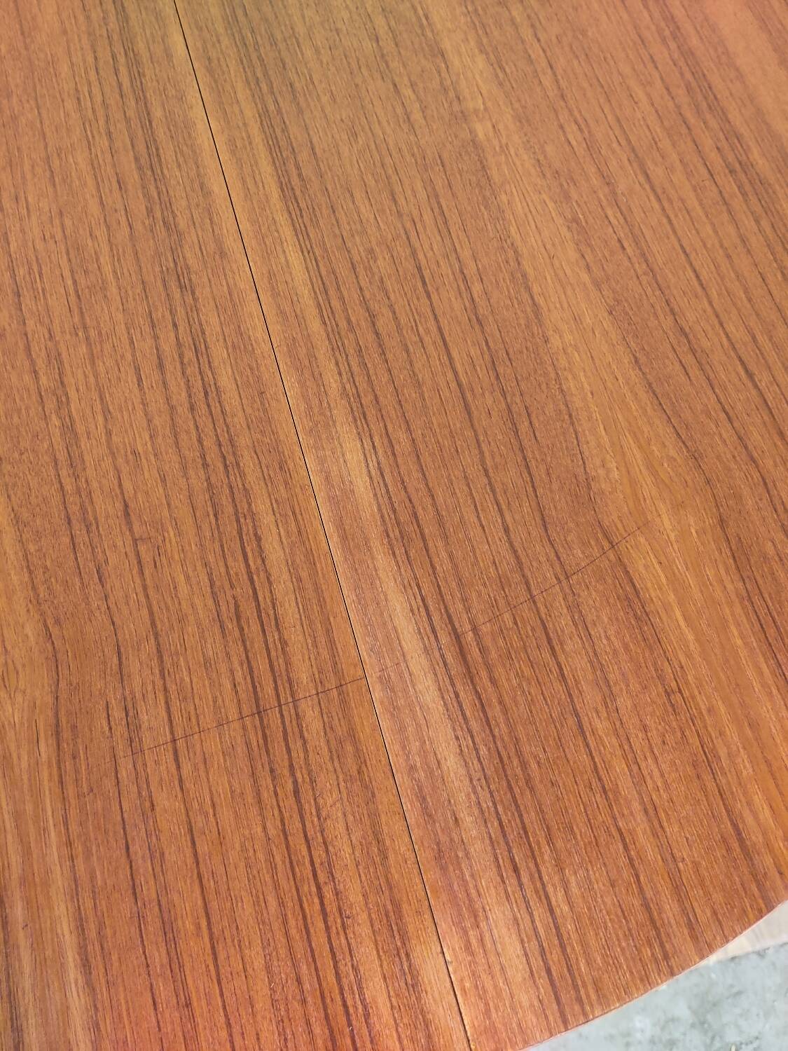 Round Scandinavian teak table