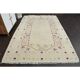 1970s vintage Turkish Oushak handmade wool cotton beige area rug 176x267