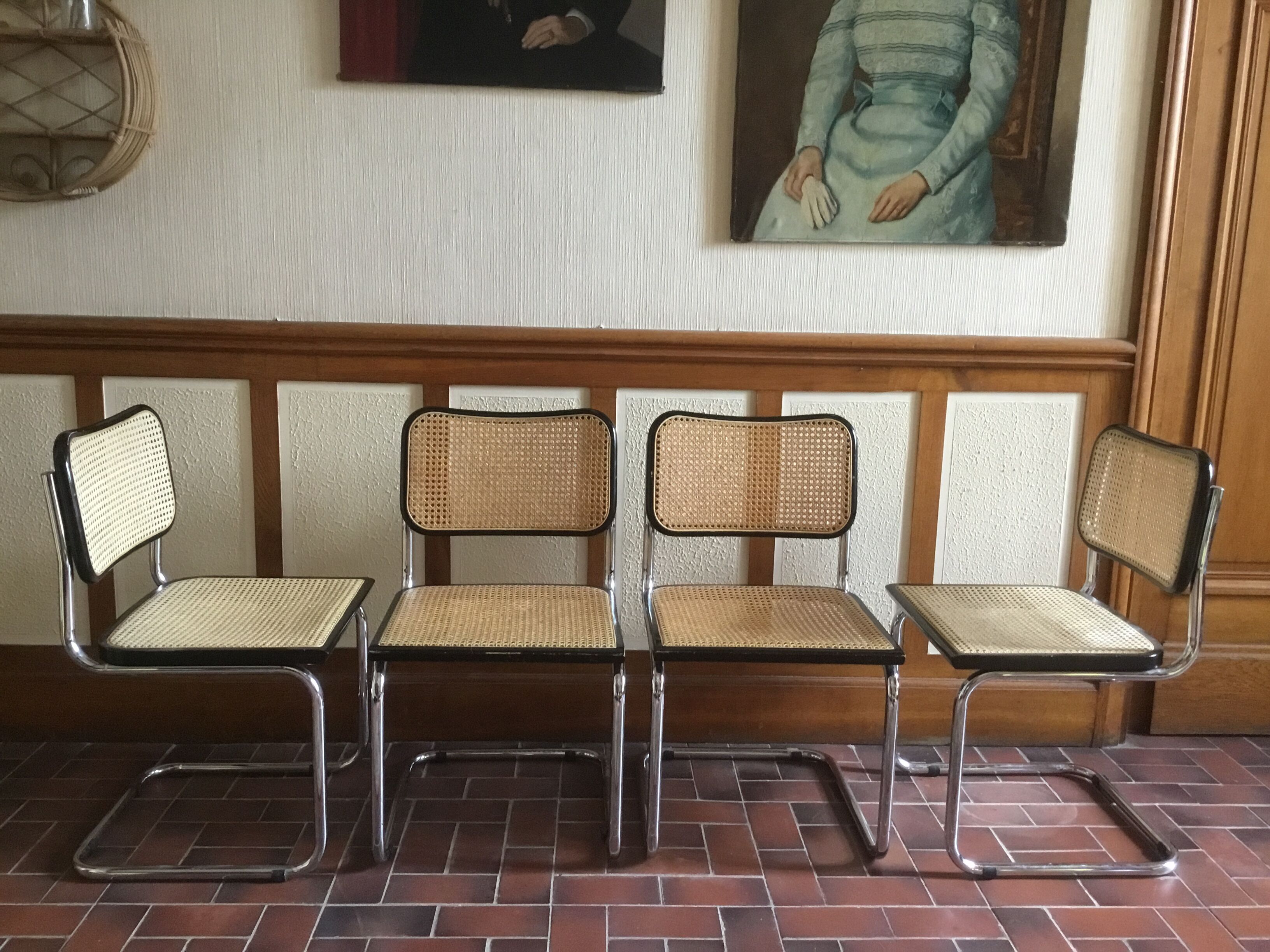 Pair of chairs Cesca B32 vintage designed by Marcel Breuer