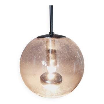 Midcentury Bubble Glass Globe Pendant by Glashütte Limburg, Germany, 1970s