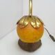 Bronze water lily foot lamp and Art Nouveau style glass paste