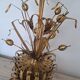 Vintage Mid-Century Hollywood Regency 1960s gold metal floral lamp