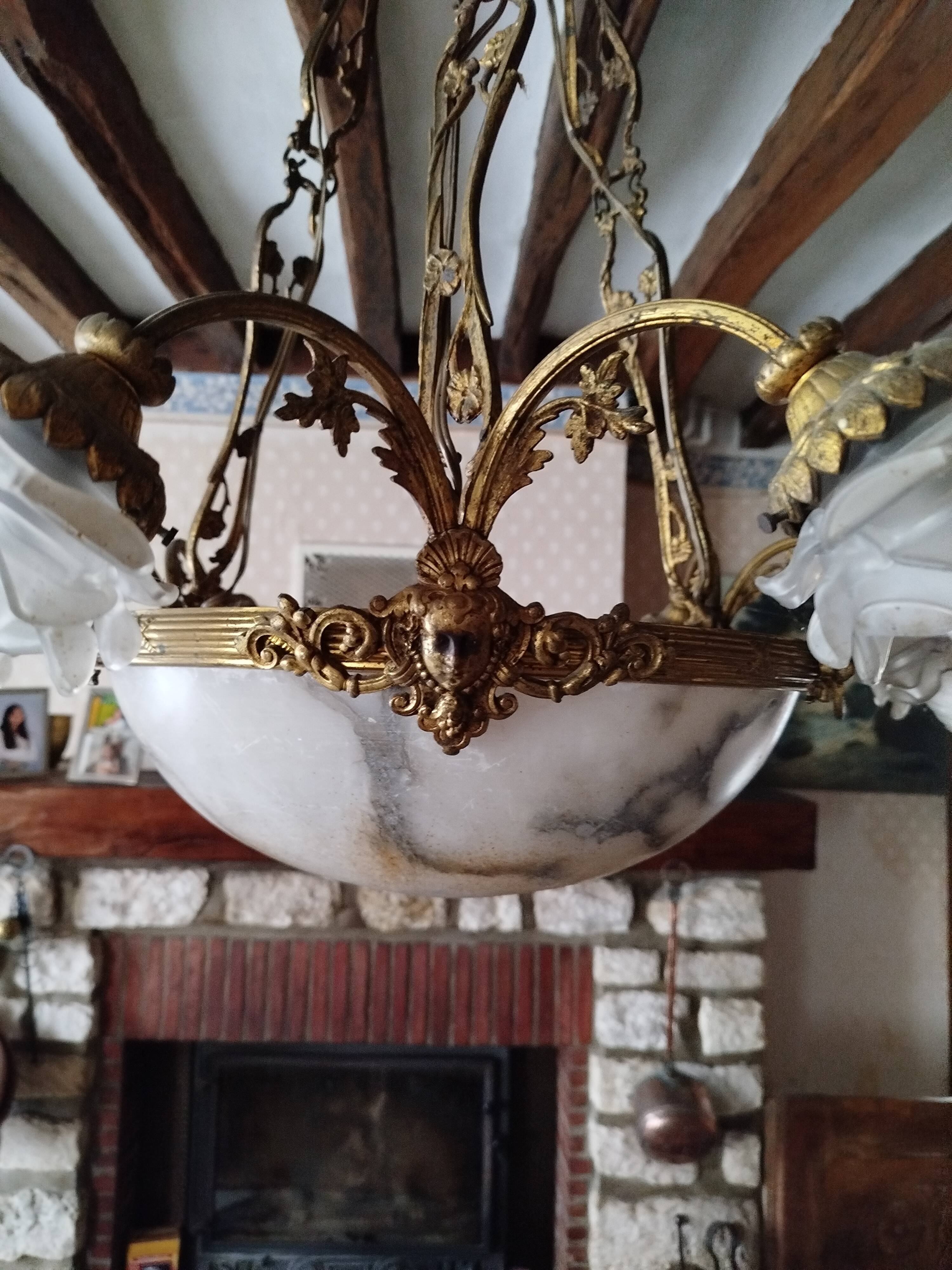 Alabaster and bronze lustre