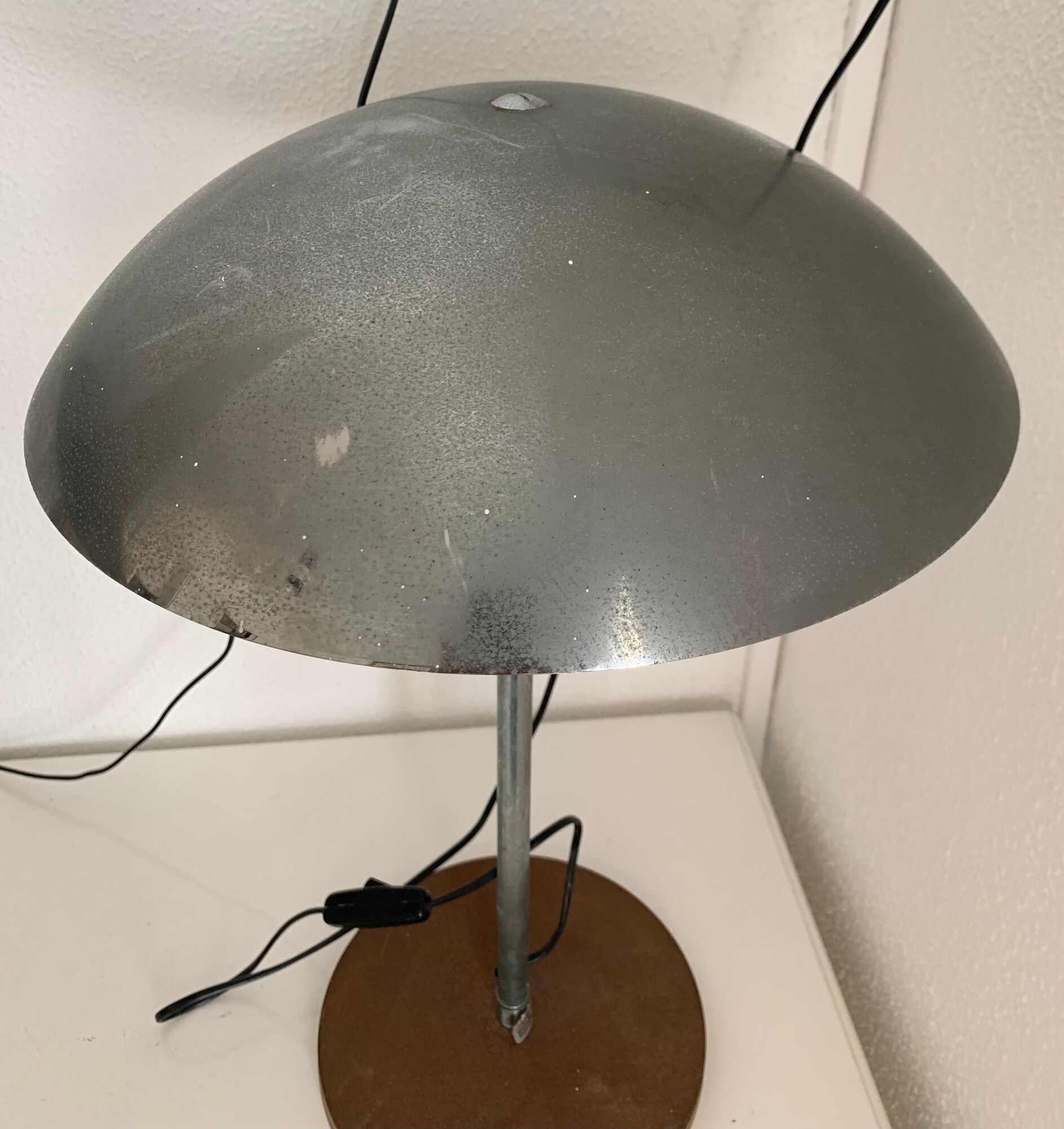 Pair vintage lamps 1970 table Lumess Switzerland - 51 cm