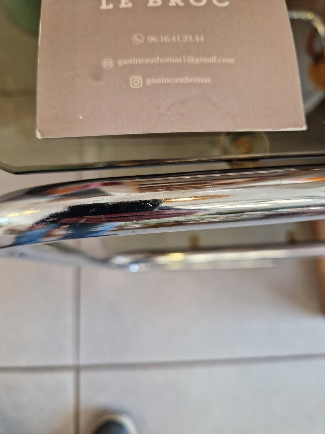 Side Table End Table Nightstand in Chrome Metal Tempered Glass