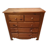 Commode 5 tiroirs en bois massif