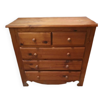 Commode 5 tiroirs en bois massif