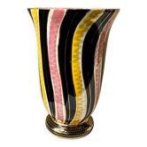Vase céramique émaillée multicolore vintage 1960  H Bequet Quaregnon Belgique