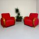 2 anciens fauteuils club art déco années 30 structure bois courbé
