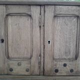 Ancient row of oak mailboxes