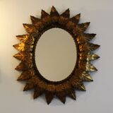 Miroir soleil ovale, 61x52cm.