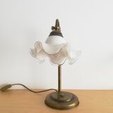 1960s brass and glass table lamp vintage