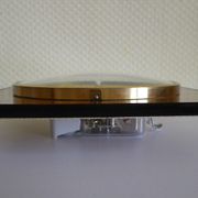 Clock in mahogany formica, metal, wood, glass, in its original box - Brand KIPLE - 70s