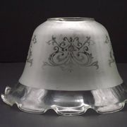 Set of 4 Victorian Style Bell-Shaped Glass Replacement Shades Frilled Edge
