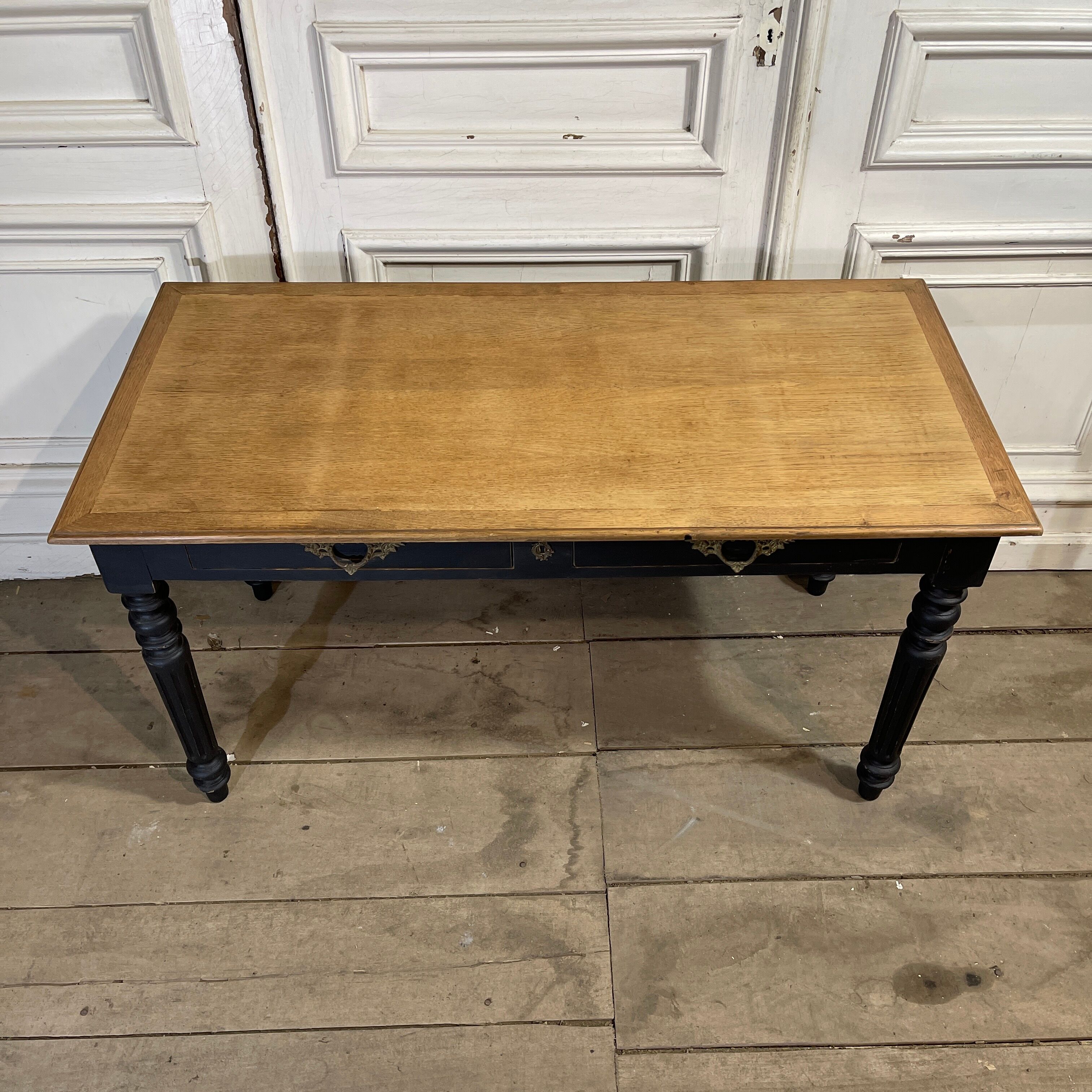 Desk 2 drawers patinated