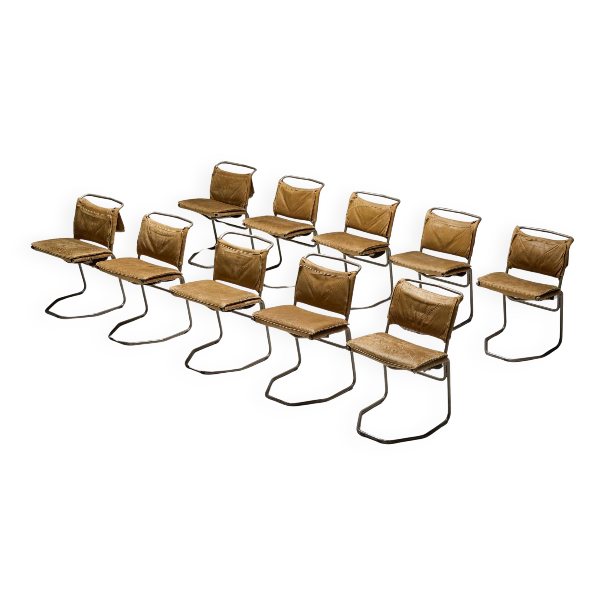 Leather & Steel Dining Chair by Raymond Rombouts, Belgium, 20th century
