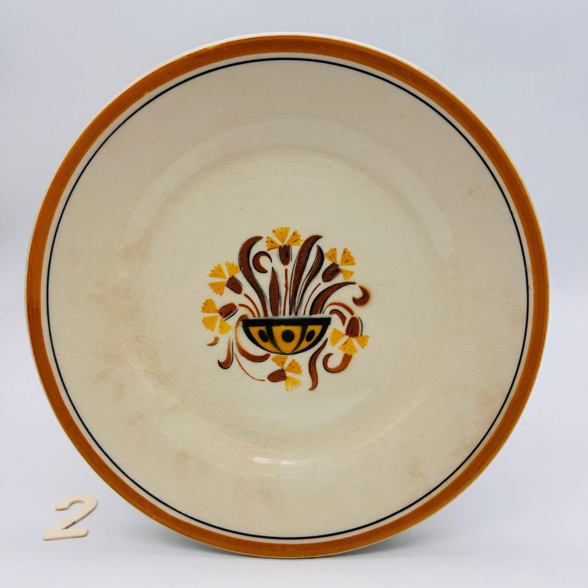 6 dessert plates, Creil and Montereau – Pansy model.