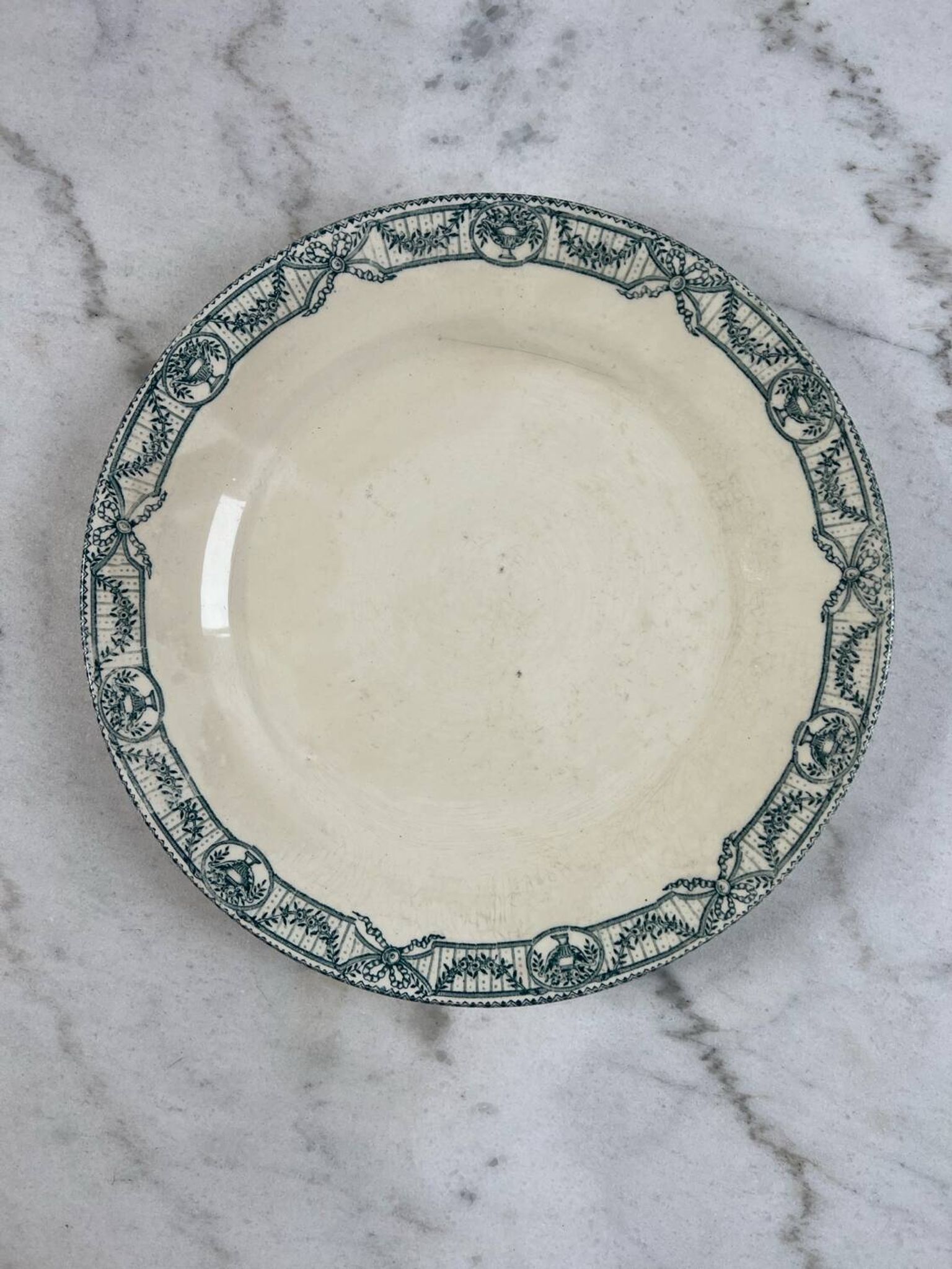 Large ironstone plate, Directoire, Salins.