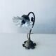 Vintage brass and glass flower lamp