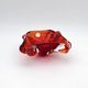 Flavio Poli Seguso Sommerso Red Amber Vintage 60s Art Glass Ashtray
