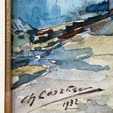 Old watercolor signed and dated 1932